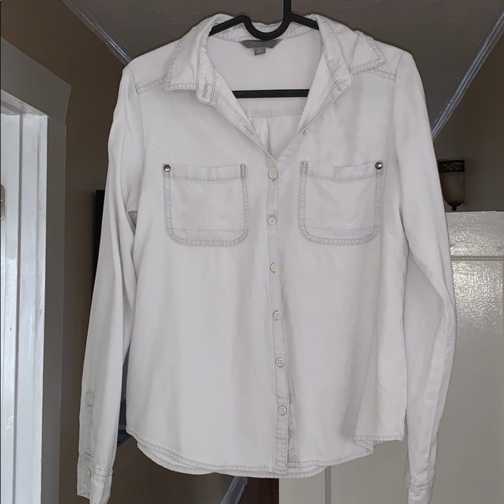 Grey/White Soft Button Down - image 3